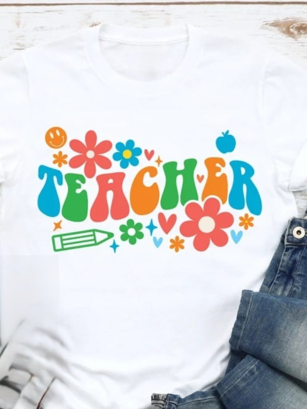 Graphic Teacher Floral Shirt, Teacher Shirt, Back To School Tee